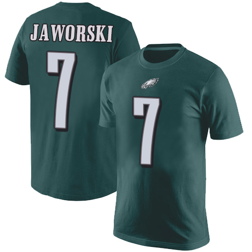 Men Philadelphia Eagles #7 Ron Jaworski Green Rush Pride Name and Number NFL T Shirt->philadelphia eagles->NFL Jersey
